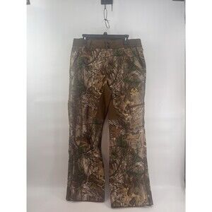 Realtree Xtra Camo Hunting Pants Mens L Soft Shell Scent Factor Zip Leg Large